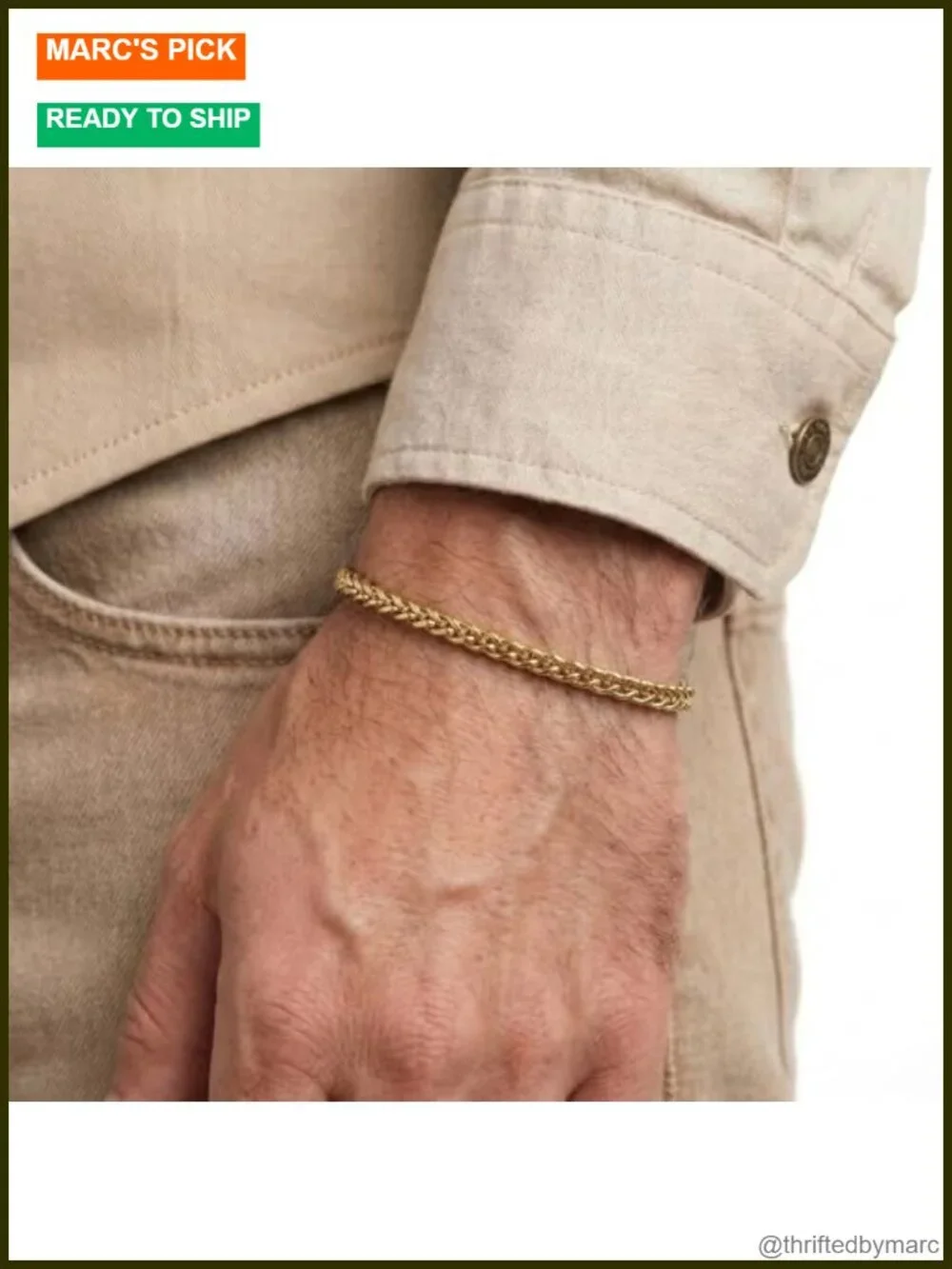 Men's Stainless Steel Rope Chain Bracelet - Non Tarnish